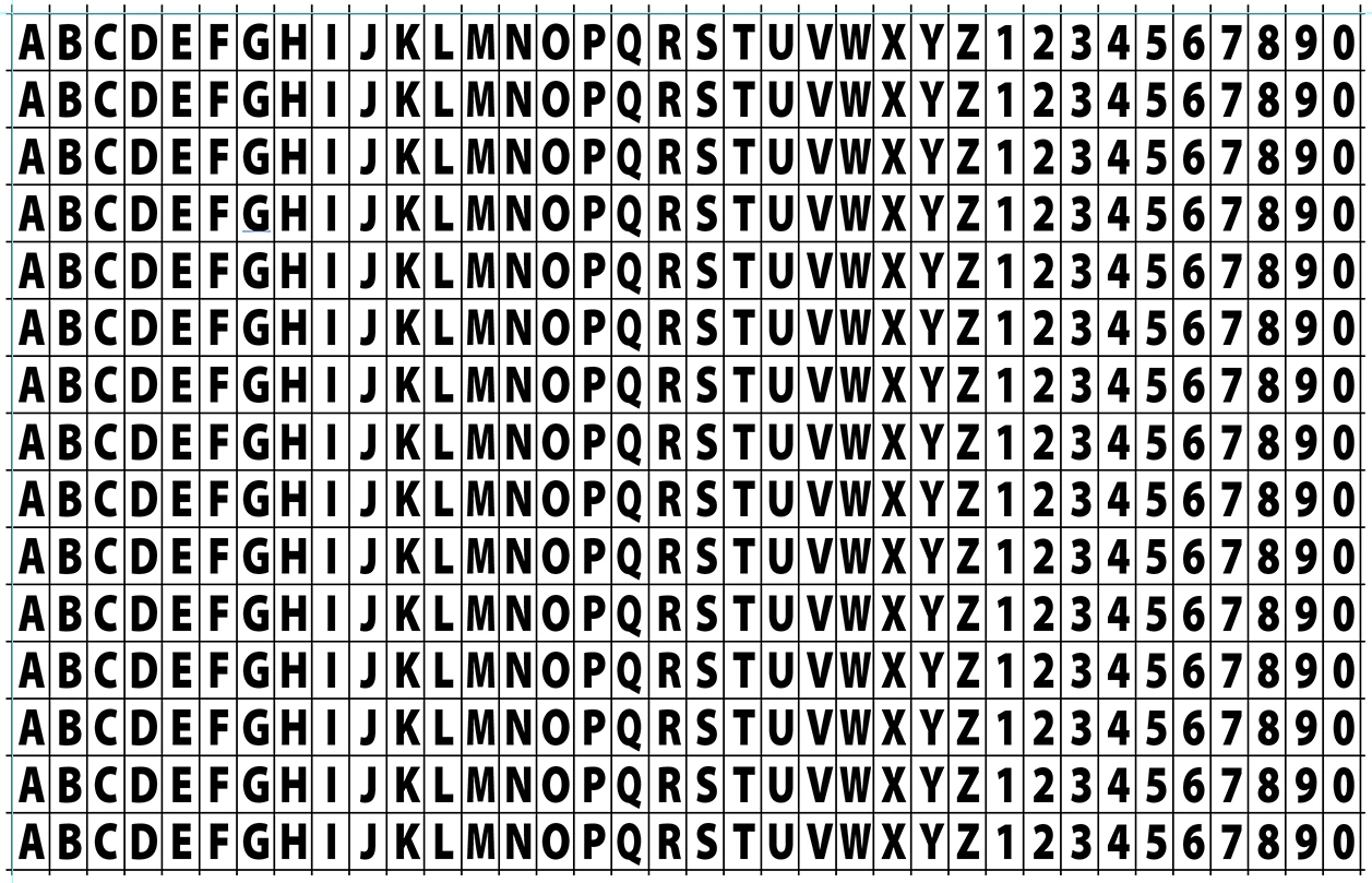 Alphabets et chiffres