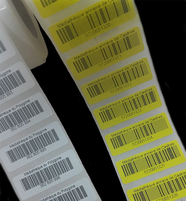 Rouleau etiquettes code barre